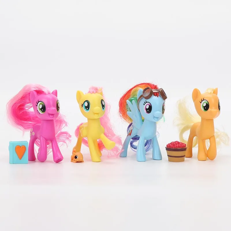 4 шт./компл. дружба-это чудо игрушки My Little Pony всех цветов радуги; платье Эпплджек маленькие пони: чирайли ПВХ экшн статуэтки коллекционные модели