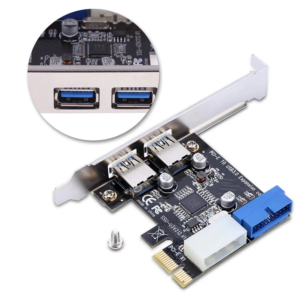 

Плата расширения Superspeed PCI-E x1 на 2 порта USB 3,0, 5 Гбит/с