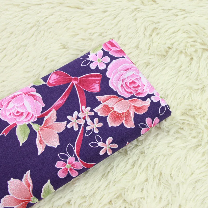

High quality plain cotton tissu Rose printing tissus one-piece dress Handmade DIY clothes bag fabrics for patchwork