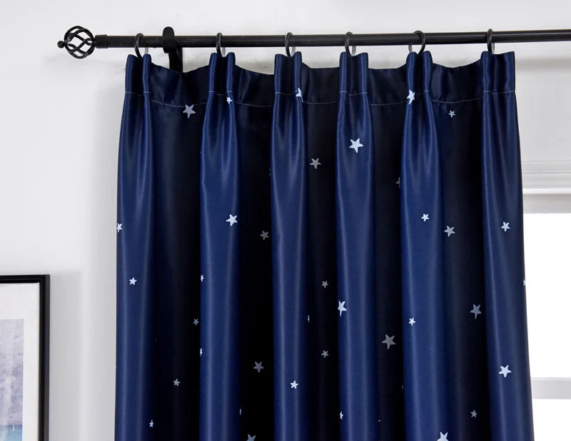 Modern Printed Castle Coffee Color Blackout Curtain For Kids Boys Bedroom Navy Blue Short Curtain Kitchen Window Drapes PC009D3