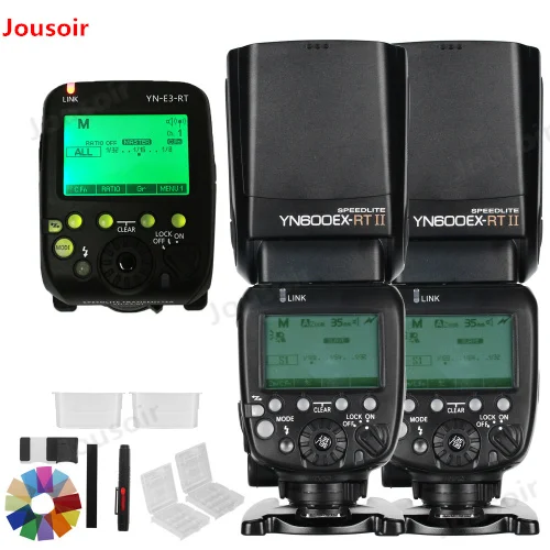 2x YONGNUO YN600EX RT II 2 4G Wireless HSS 1/8000s Master TTL Flash Speedlite + YN E3 Trigger для C 5D3 7D 6D 70D 60D 5D CD50|Аксессуары