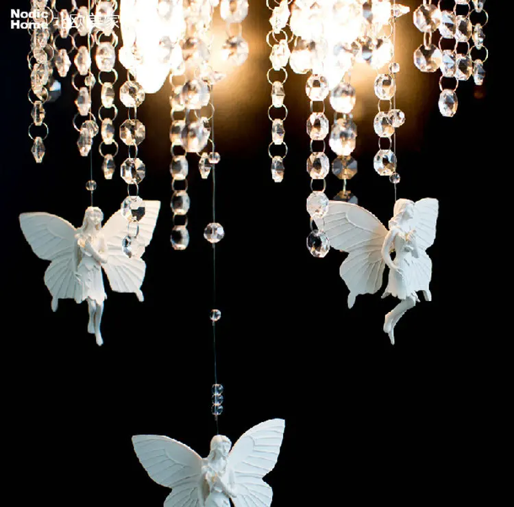 Скандинавский кристалл свет стены ангел бабочка настенные светильники для дома