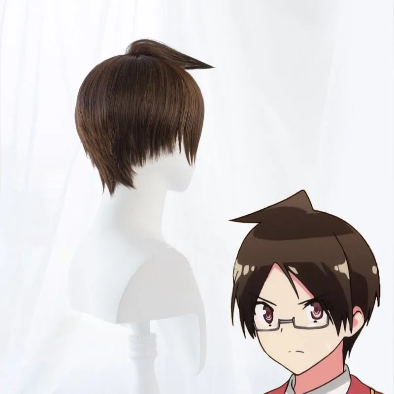 Cosroad Ainme We Never Learn Bokuben Yuiga Nariyuki Cosplay Wig Short Brown Wigs | Тематическая одежда и униформа