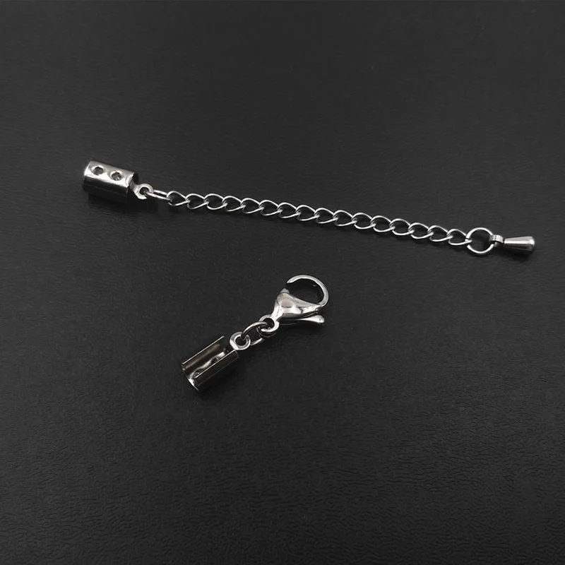 Обжимные концы для шнура из нержавеющей стали колпачки с застежкой карабином