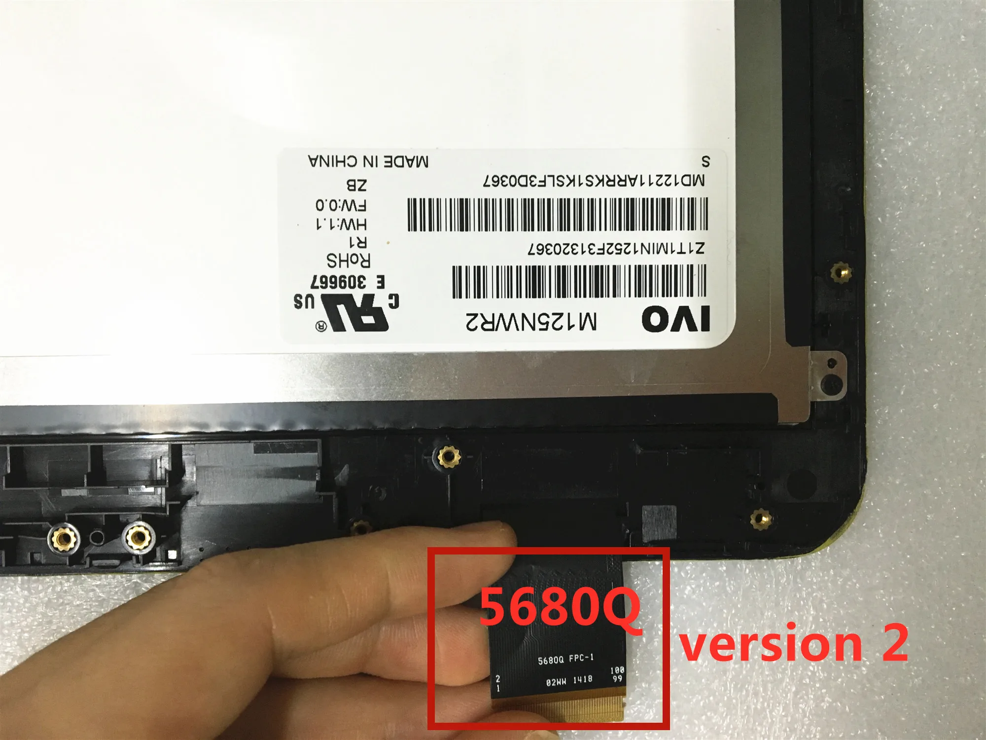 12,5 дюймовый M125NWR2 lcd сенсорный с рамкой в сборе дисплей панель экран монитор модуль для ASUS T300FA T300F