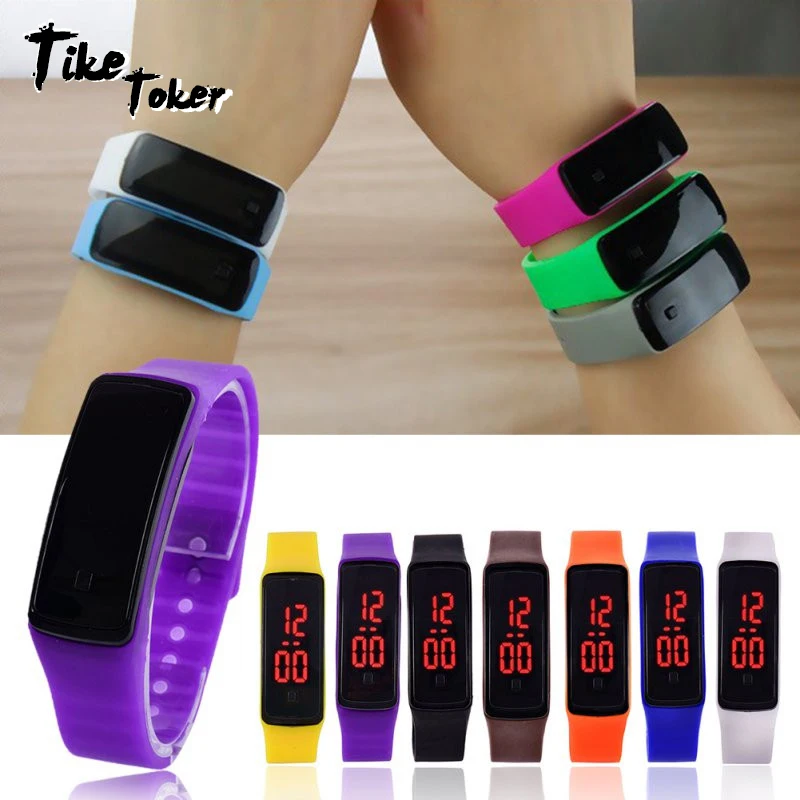 

TIke Toker,fashion boys girls kids children students sport digital led watches new mens womens rubber silicone gift watches