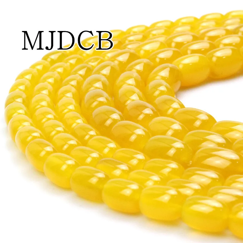 MJDCB 10x14 мм 13x18 натуральный Гладкий столбик желтый Агаты бусины камень для DIY