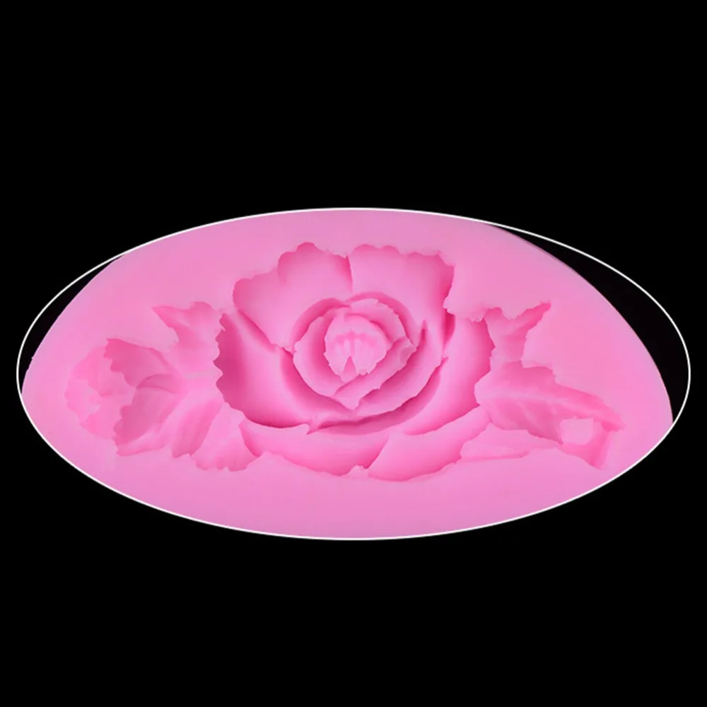 1x форма для помадки розовая силиконовая домашнего использования в виде роз