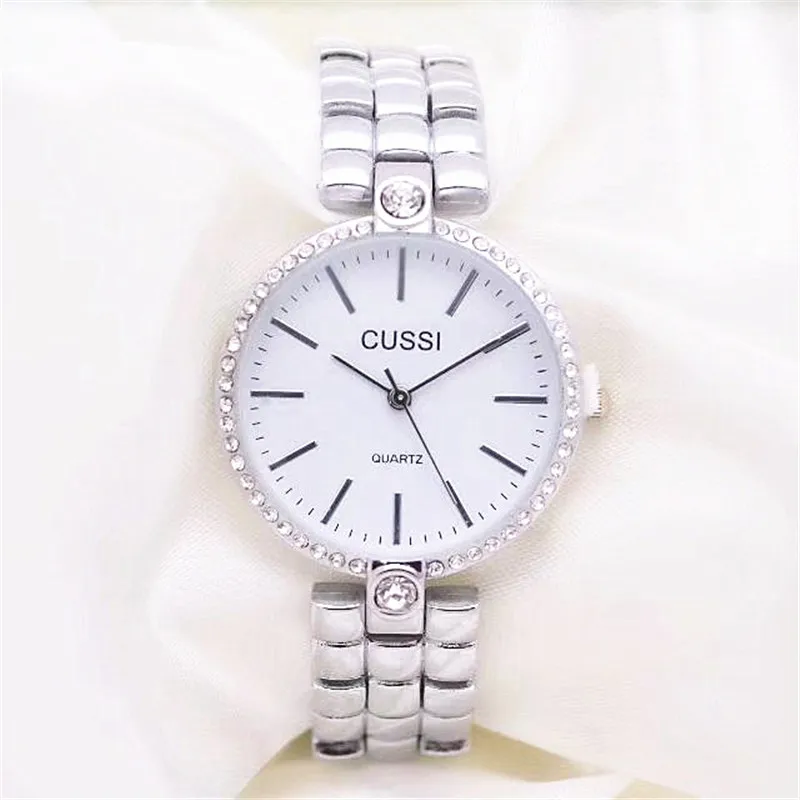 

CUSSI Luxury Brand Silver Women's Watches Diamond Bracelet Ladies Dress Watch Wristwatches relogio feminino reloj mujer Clock