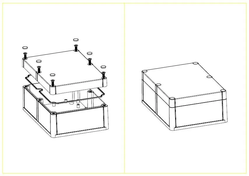 Один шт 185*129*70 мм пластиковый водонепроницаемый корпус для электронных ip68 PLC project