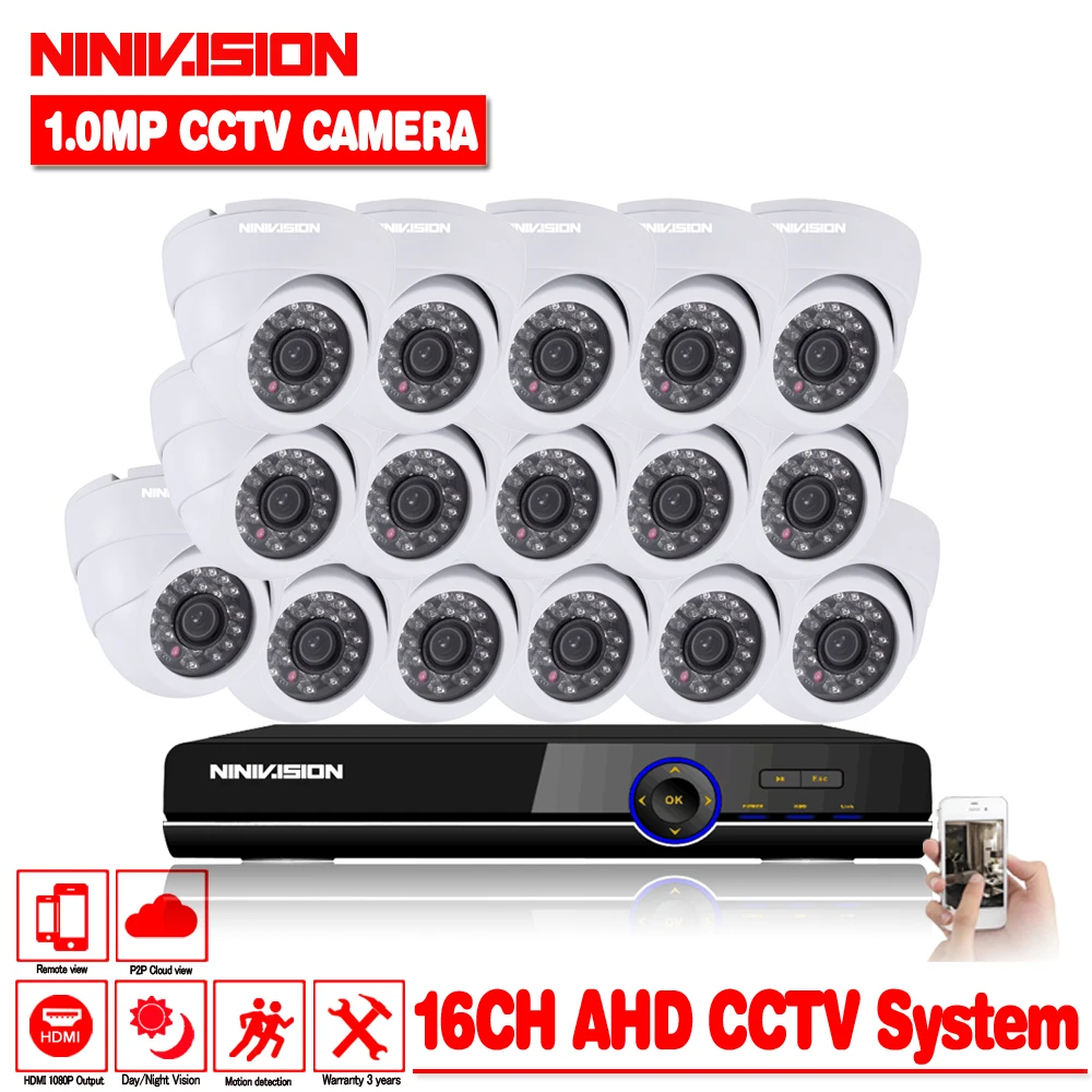 Система видеонаблюдения AHD DVR 16CH 720P HD 1 0 мегапикселей Улучшенная ИК камера