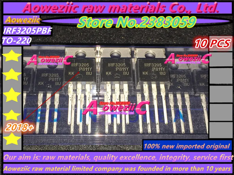 Aoweziic+ 10 шт. новые импортные оригинальные IRF3205 IRF3205PBF до-220 инверторы, такие как 55 в 110A 200 Вт