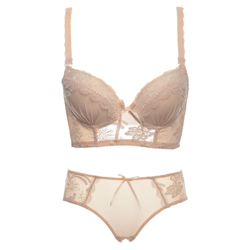 2016 роскошный бюстгальтер с вышивкой комплект нижнего белья пуш ап Дамский