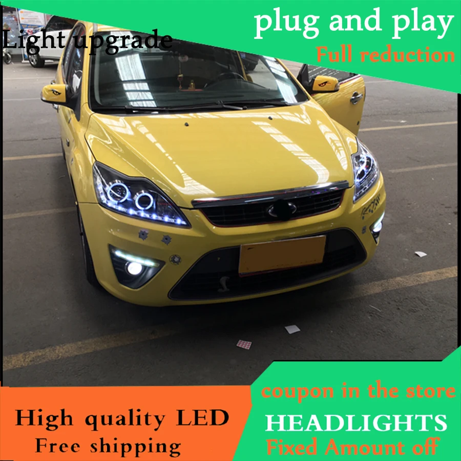 Автомобильный Стайлинг Головной фонарь для Ford Focus MK2 фары 2009 2013 светодиодные DRL Bi