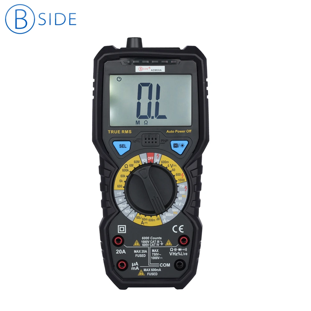 6000 Counts True RMS Digital Multimeter BSIDE ADM08A Auto Range LCD Display With Capacitance Frequency Diode NCV Test | Инструменты