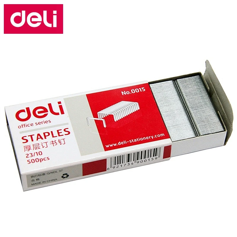 5000 шт./лот Deli 0015 тяжелые скобы 23/10 12x10 мм Ширина 12 Высота 10 емкость 75 страниц 70 г