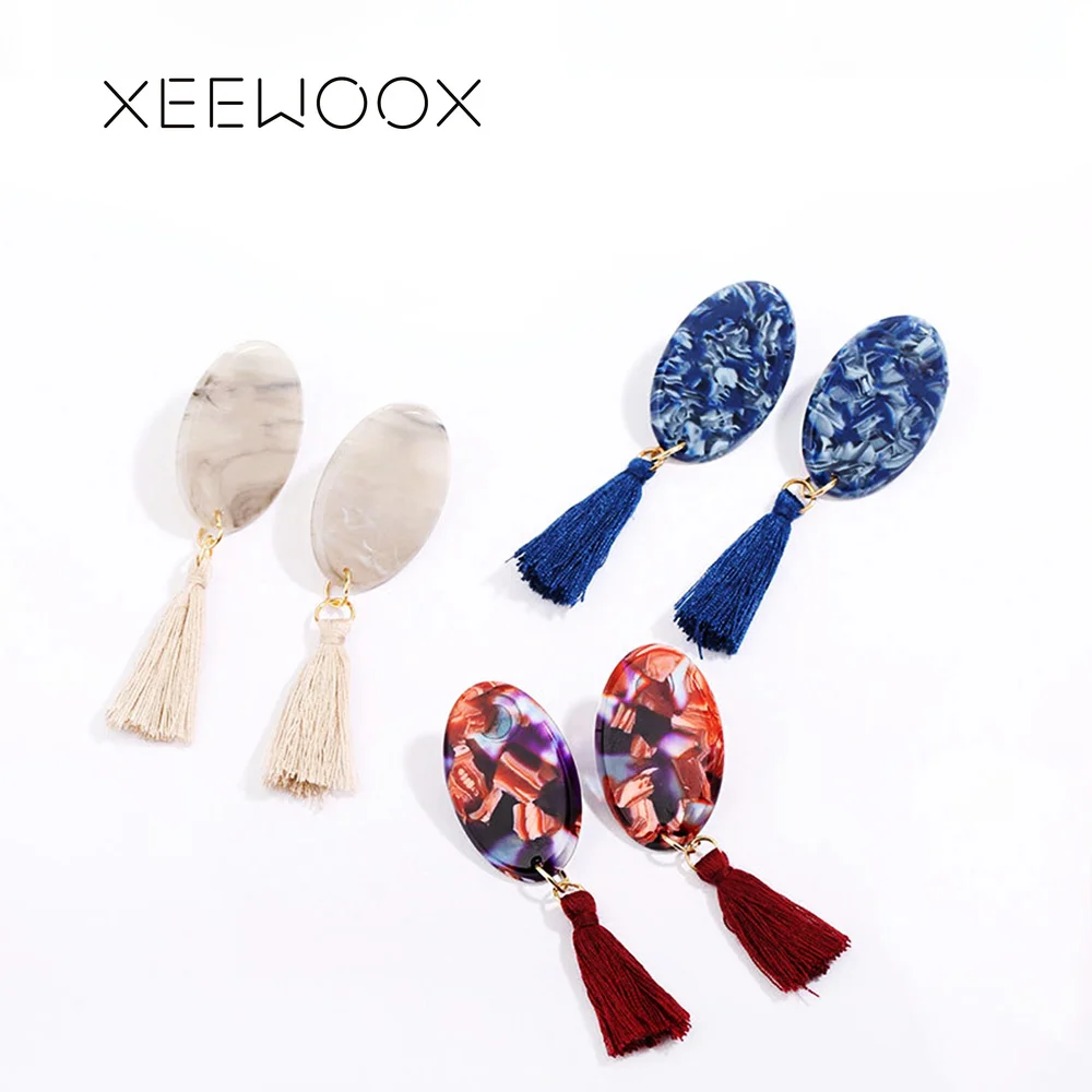 XEEWOOX 2018 Металл Измельчить кисточкой серьги круглые акриловые Серьги Винтаж
