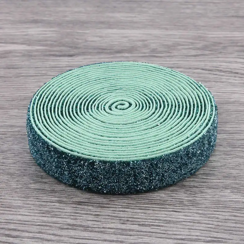 turquoise 10 ярдов, 5/8 дюймов, Радужные Блестки, складывающиеся на эластичную ленту для детей, аксессуары для волос, эластичные повязки на голову для девочек, галстуки для волос, бант для волос - Цвет: turquoise