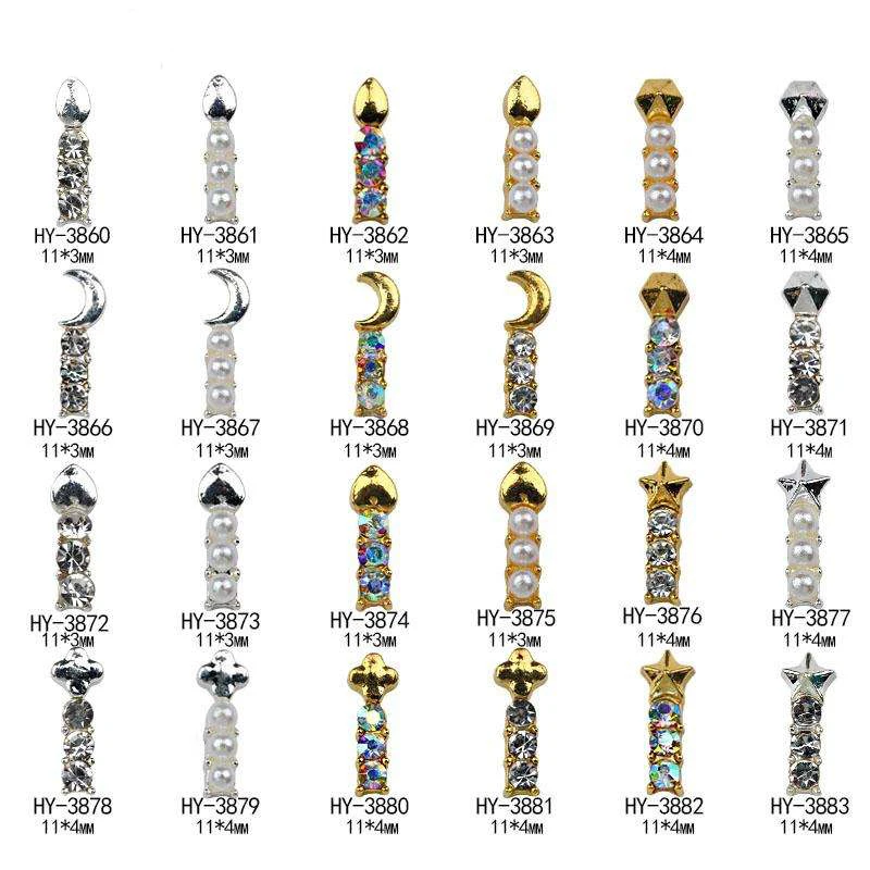 10 шт./лот сплав дизайн ногтей 3d плоская задняя сторона красочные бриллианты