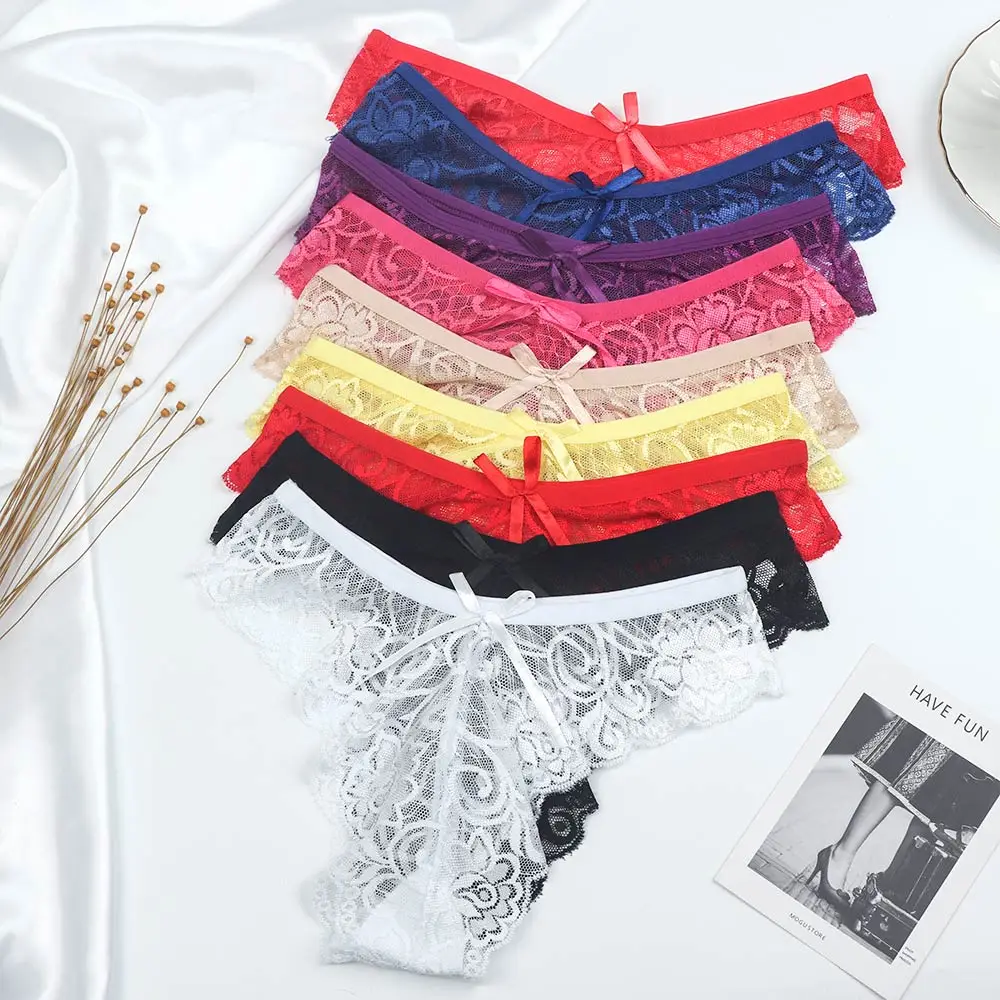 Женские сексуальные кружевные трусики нижнее белье ажурные удобные с v образным
