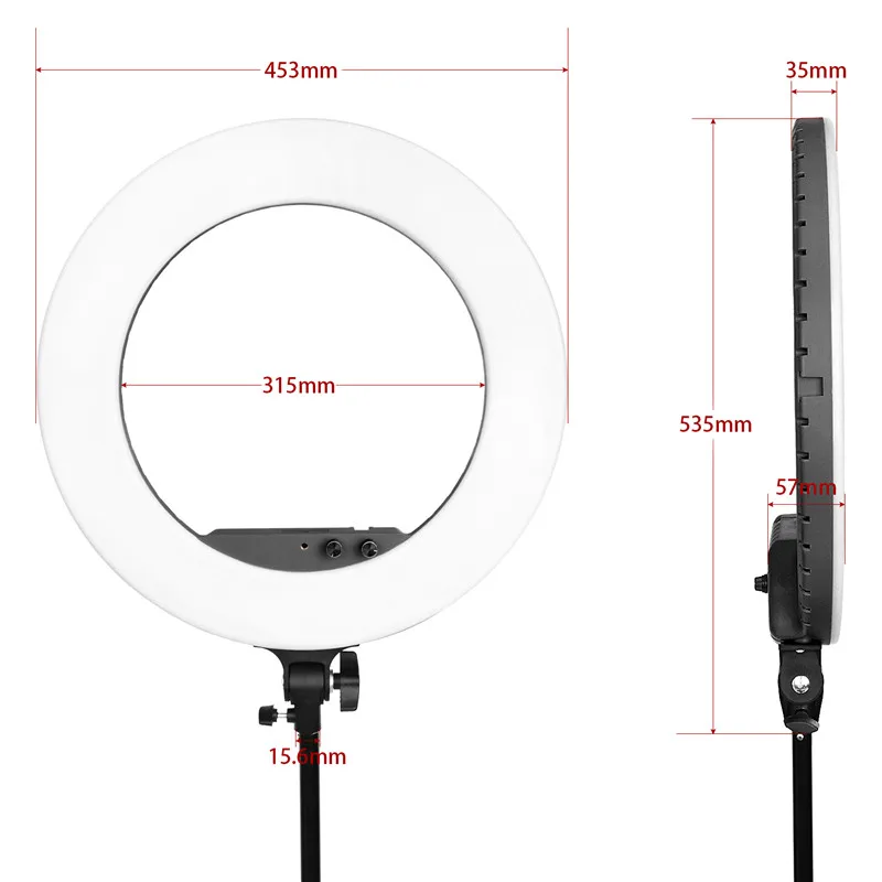 Fosoto FT-R480 1" кольцевая лампа 3200-5800K с регулируемой яркостью фотографический светильник ing Led Кольцевой светильник штатив зеркало для телефона камеры Фото Видео
