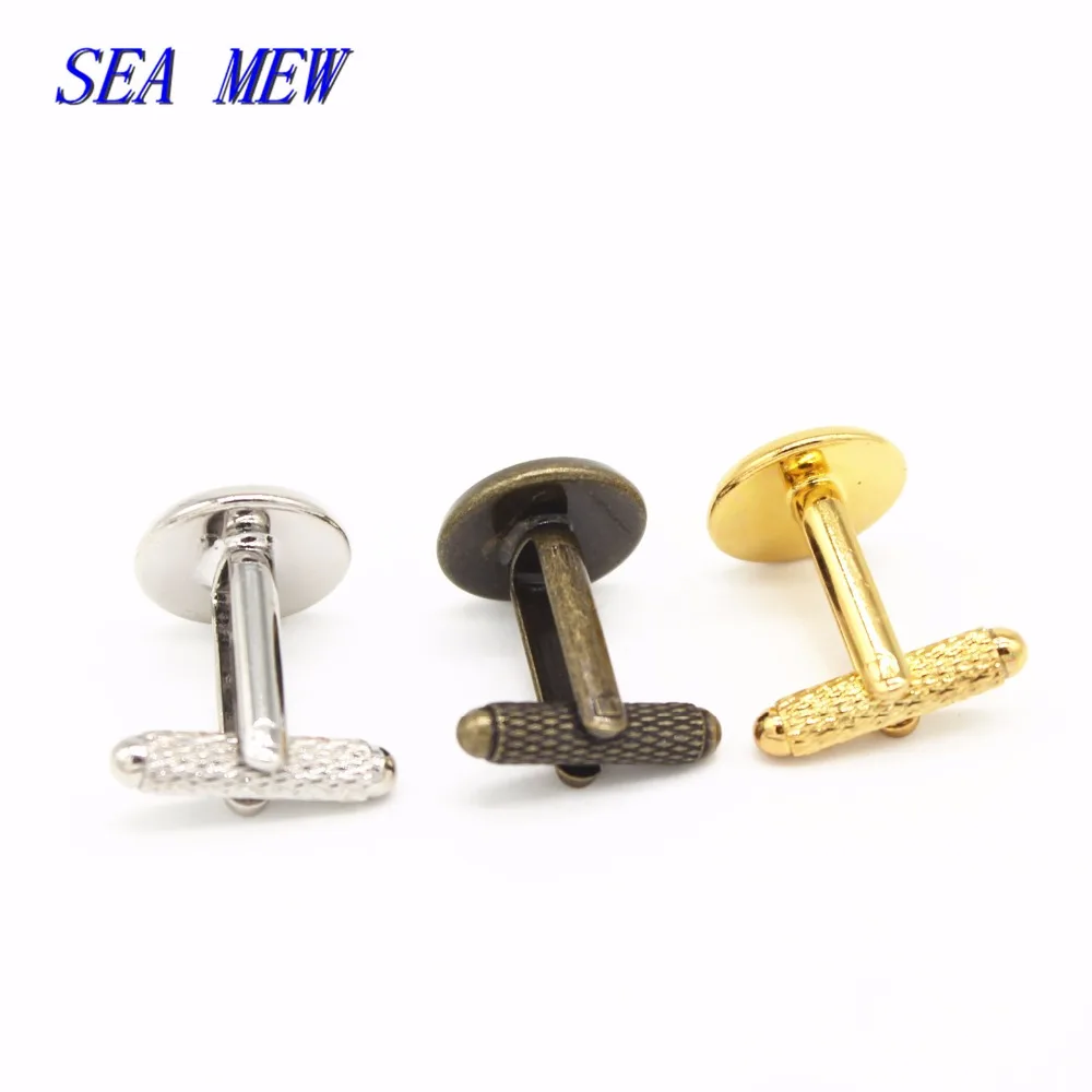 SEA MEW 20 шт подходят 12 мм 14 мм 16 мм 18 мм 20 мм медные Круглые Кабошон французские запонки базовые настройки 7 цветов для изготовления ювелирных изделий