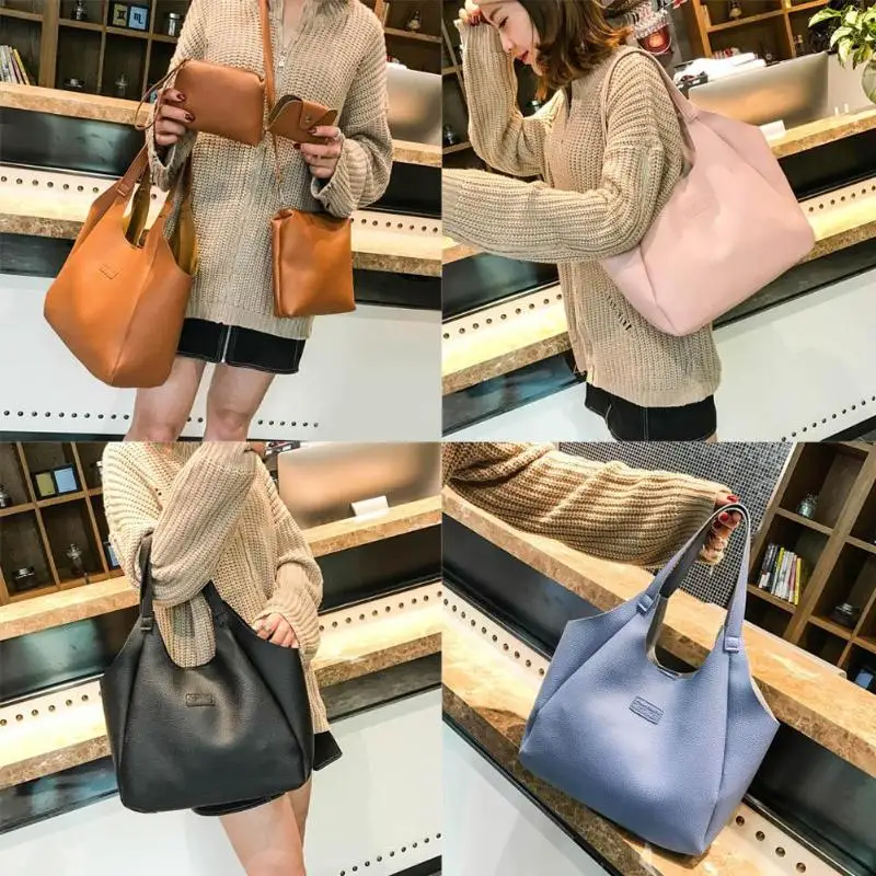 4 шт./компл. композитная сумка женские сумки на плечо из искусственной кожи модная