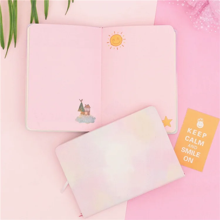 1 компл. Студенческие подарки Kawaii розовый мечта облако ноутбук/солнечный день путешествие девушка секретный творческий Дневник Книга с светильник