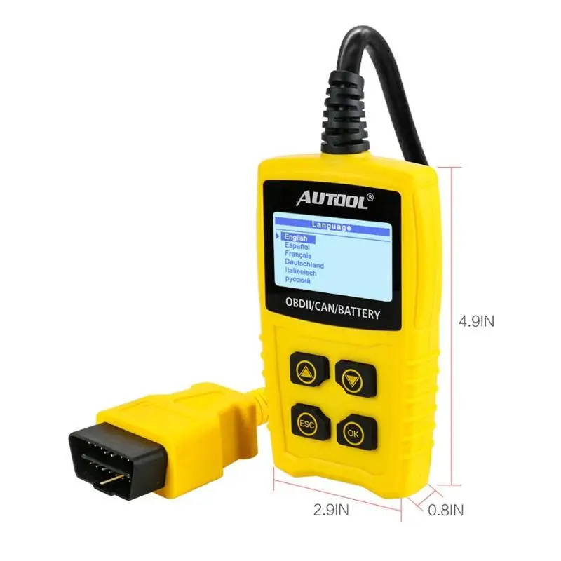 AUTOOL CS330 OBD Автосканер автомобильный считыватель кода obdii 12 V Диагностика автомобилей сканирования на русском языке автомобиля ELM327 так же, как и Ancel AD310