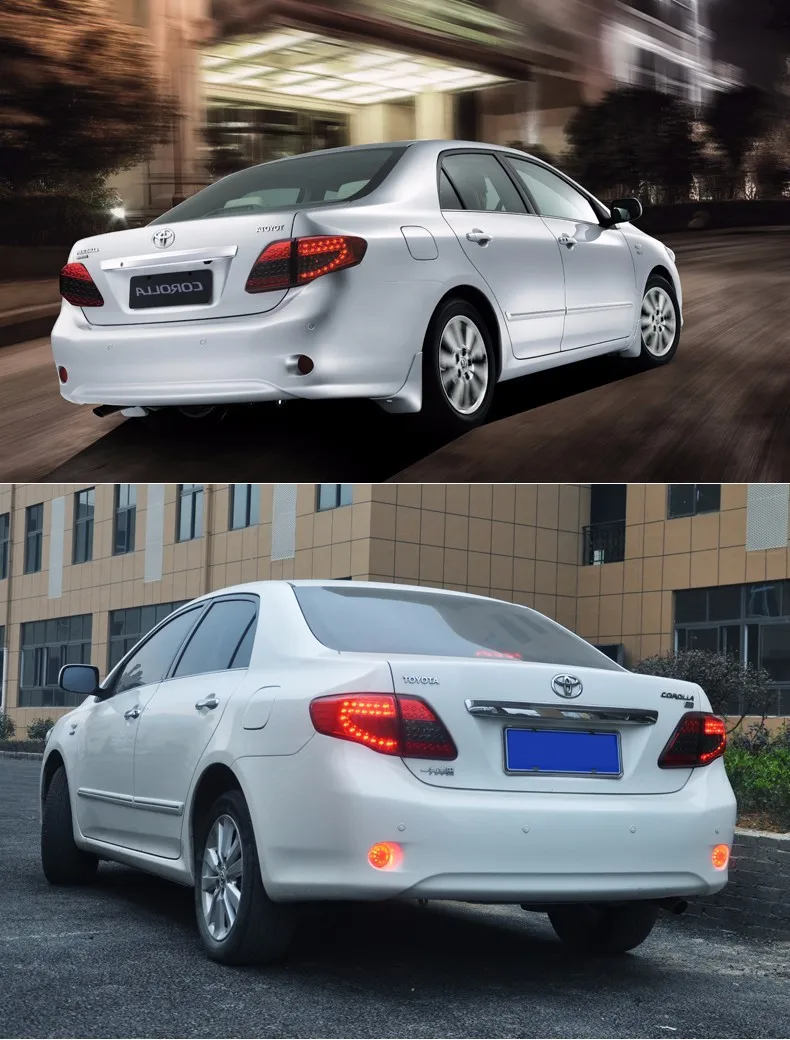 KOWELL автомобильный Стайлинг для Toyota Corolla задний светильник s 2007-2010 Corolla светодиодный задний светильник Altis светодиодный задний фонарь DRL+ тормоз+ Парк+ сигнал