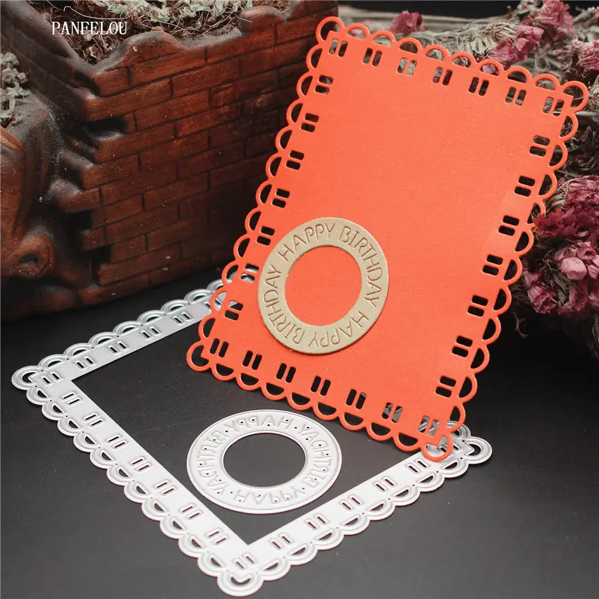 PANFELOU New 2018 Pattern circle and frame Scrapbooking DIY album cards paper die metal craft stencils punch cuts dies cutting | Дом и сад