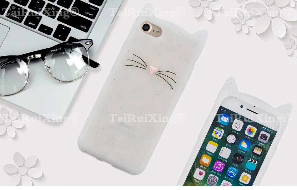 3D мультфильм розовый чехол с единорогом для iphone X 10 4 4S 5 5S 5C SE 6 6S 7 8 Plus 6 7 Plus 8 Plus милый кот Мягкий силиконовый чехол для телефона