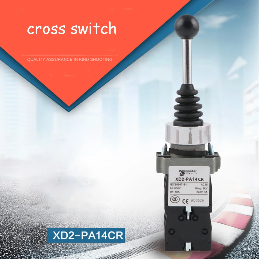 

XD2PA Series 2/4 Position Cross Switch Joystick Controllers Self-reset Self-lock Master Switch Copper Silver Point