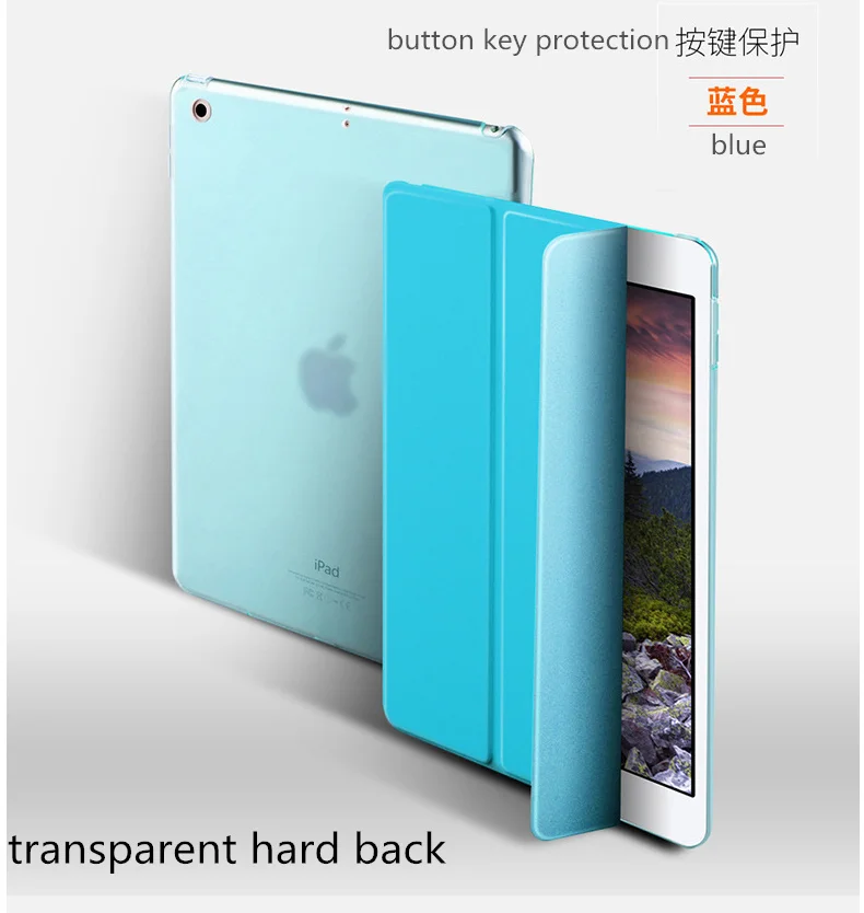 blue (PC) Смарт-чехол SUREHIN для apple ipad, чехол 9,", Защитный Мягкий ТПУ силиконовый чехол для ipad 9,7 чехол - Цвет: blue (PC)