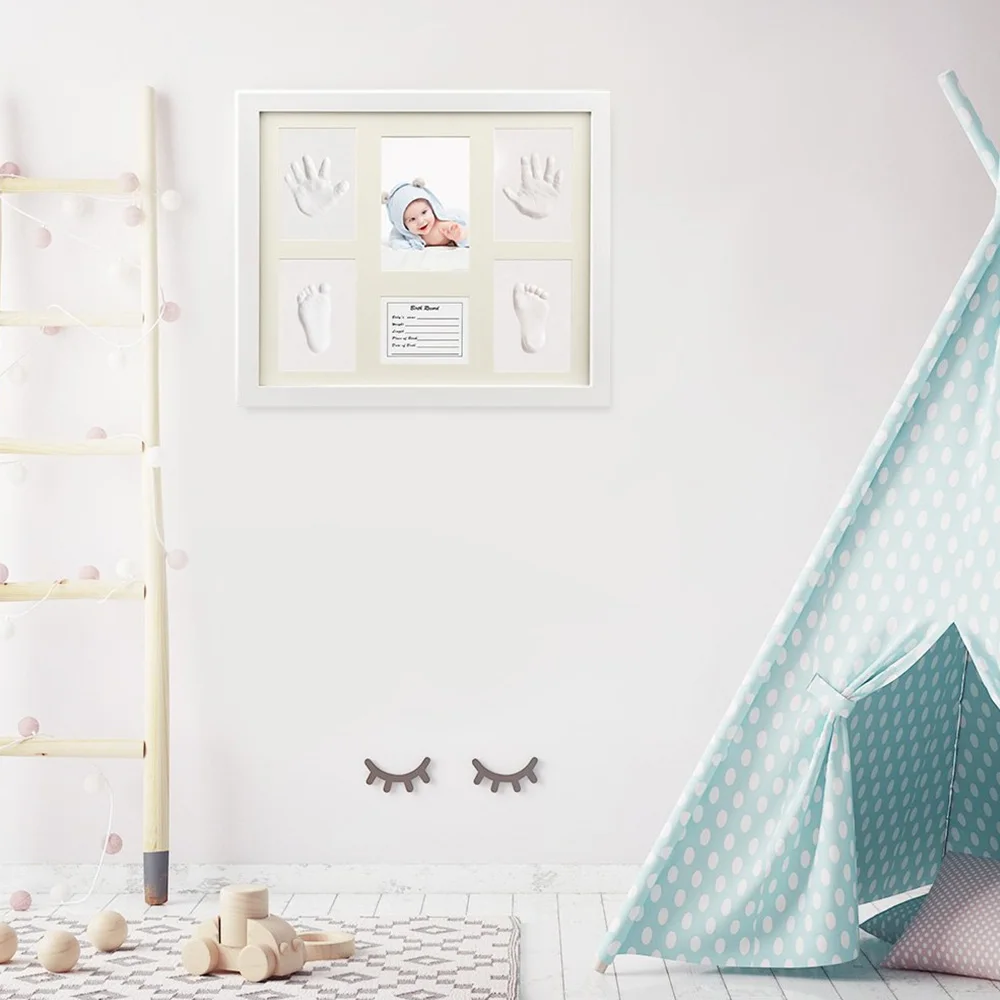 Набор для изготовления следов на руке и ногах новорожденных оправы хранения с