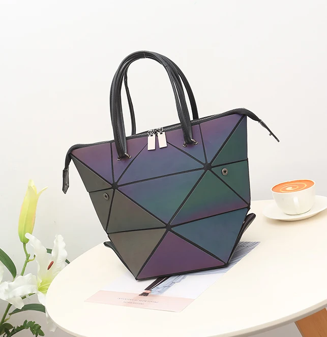 Стильный решетки алмаза световой Сумки складной сумки на плечо для Для женщин