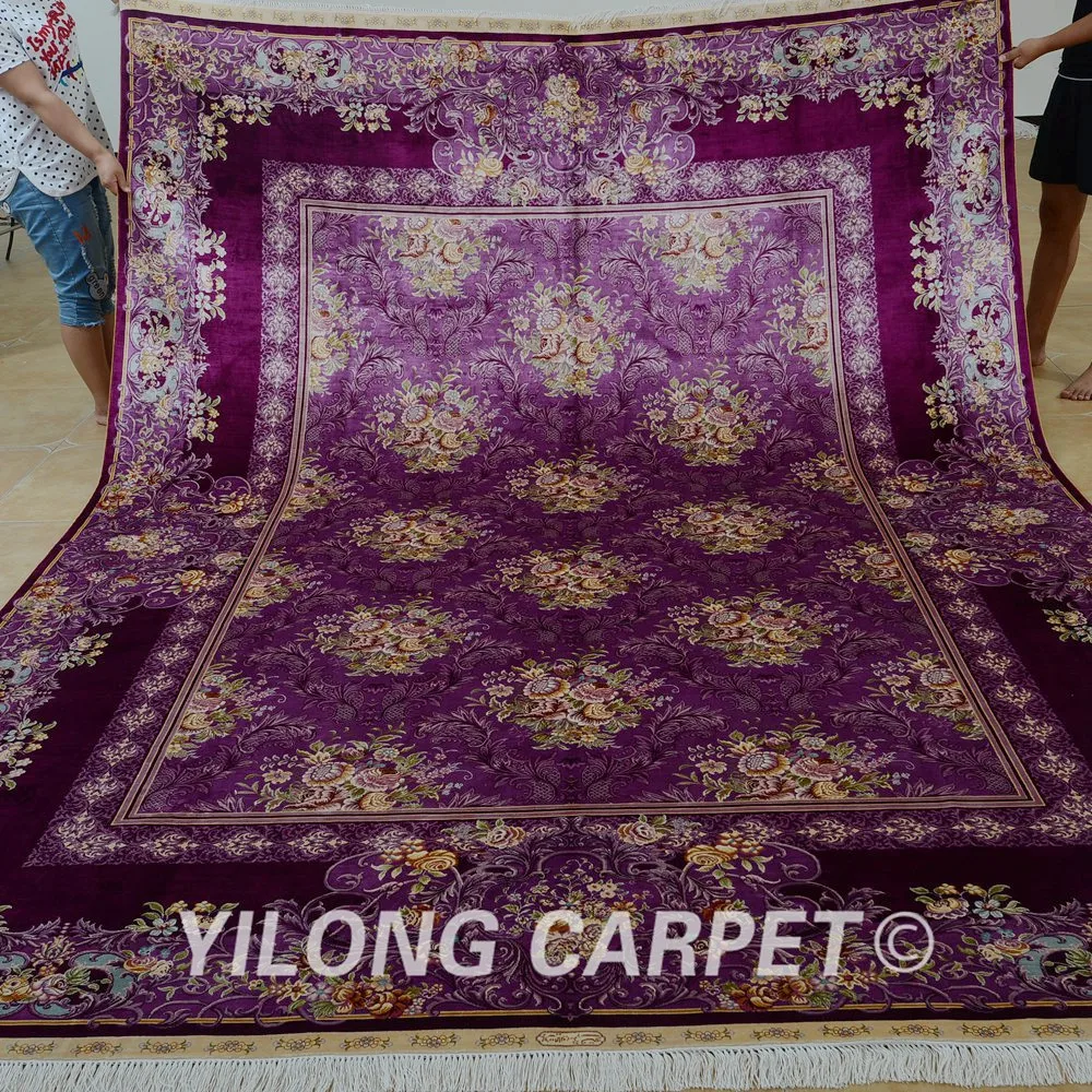 Goede Yilong 8.2 'x11. 'Vantage Klassieke Kleed Grote Antieke Paarse Bloemen Woonkamer Decoratieve Tapijt (ZQG276A)