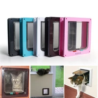 4 way lockable dog cat kitten door security flap door abs plastic sml animal small pet cat dog gate door pet supplies