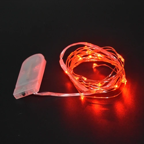 Red Медный светильник на батарейках s 2 м 20LED Сказочный светильник для Хэллоуина вечерние DIY Свадебные украшения для дома DIY - Испускаемый цвет: Red