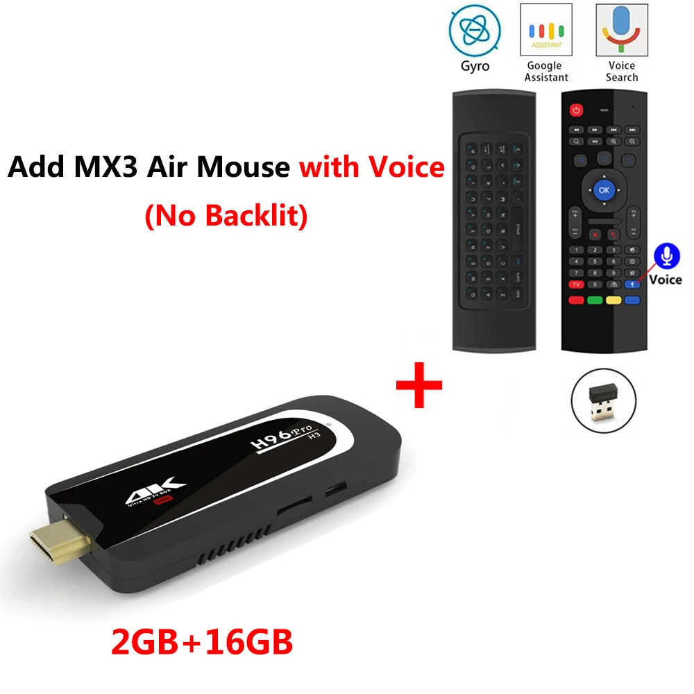 2GB 16GB add MX3 mic Мини-ПК H96 Pro H3, 2 Гб ОЗУ, 16 Гб ПЗУ, 2,4 ГБ, 5 Гб, Wifi, Smart Android 7,1, ТВ-приставка Amlogic S905X, четырехъядерный ТВ-накопитель, 4K HD медиаплеер - Цвет: 2GB 16GB add MX3 mic