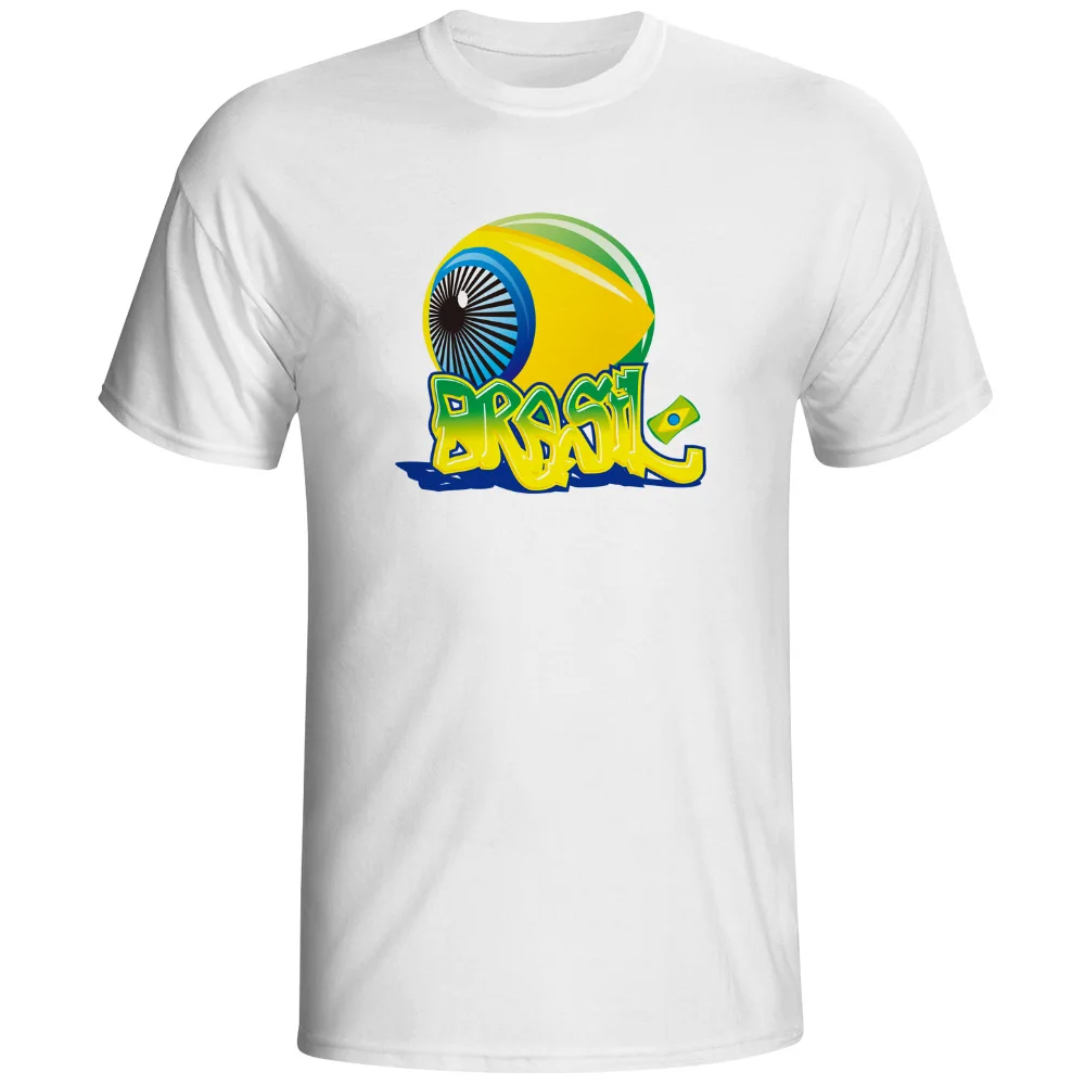 Творческий узор Brasil глаз футболка хип хоп поп принтом с короткими рукавами