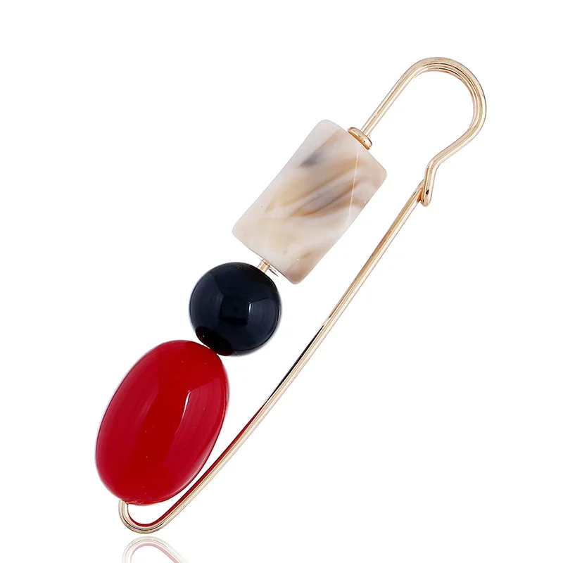 Роскошный Большой ABS жемчужные бусины булавка безопасности Брошь Зажим для шарфа