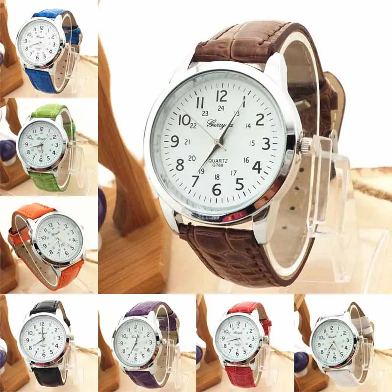 

Elegant Analog mens watches top brand luxury Sports PU Leather Strap Quartz Mens Wrist Watch relogio masculino Timer