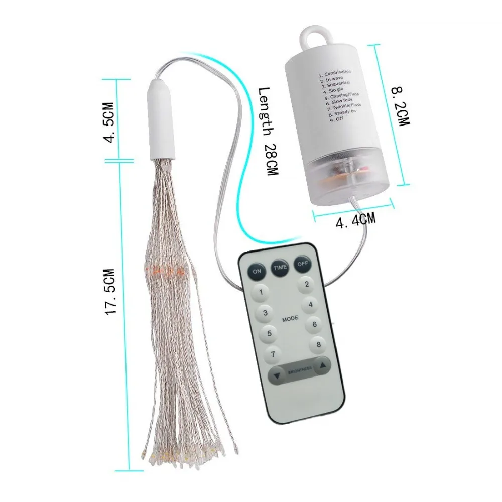 Батарея работает светодио дный огни строки 2 упак. 120 Водонепроницаемый Медный