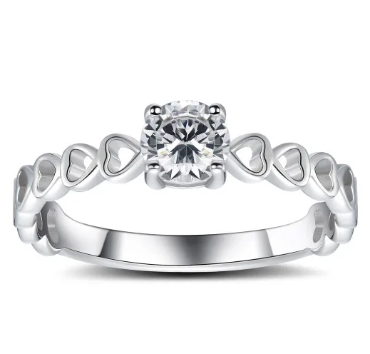 Heart Design Square Crystal Rings For Women Girl Cubic Zircon Fashion Jewelry Finger Circlet With Stones Valentine's Day Gift |