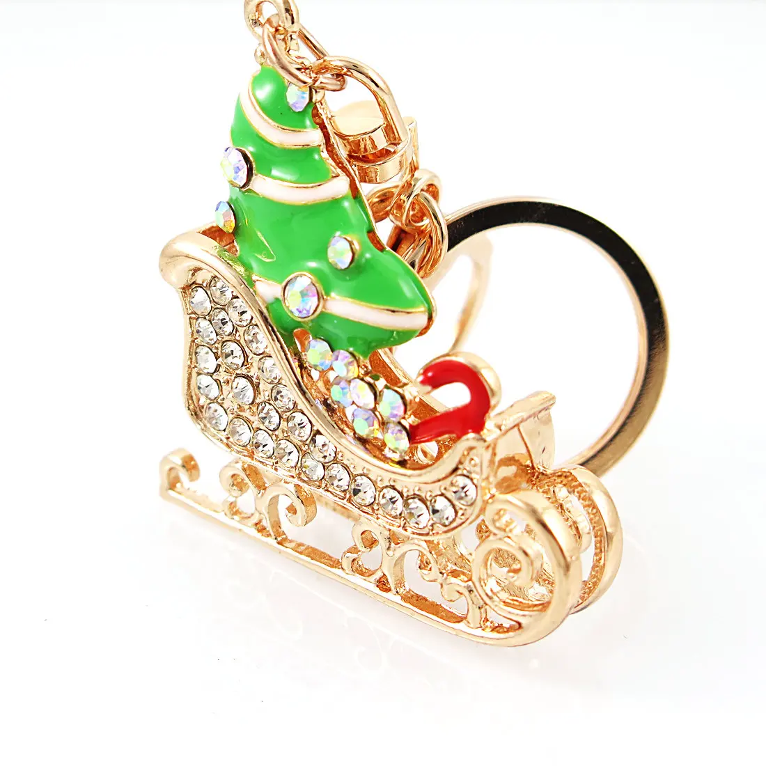 2018 Hot Sale Sled Keychain Rainbow Crystal Metal Action Figure toy model Car decor decoration wedding Christmas Gift Lover | Украшения и