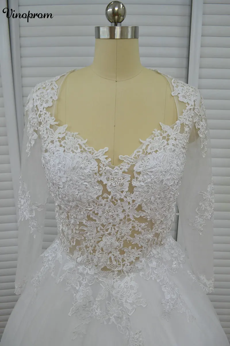 Бальное платье из тюля свадебные платья с длинным рукавом элегантные кружева