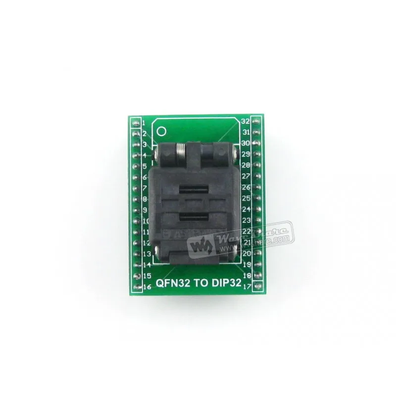 Waveshare QFN32 TO DIP32 Plastronics IC Test Socket Programmer Adapter 5x5 mm 0.5Pitch for QFN32 MLF32 MLP32 Package