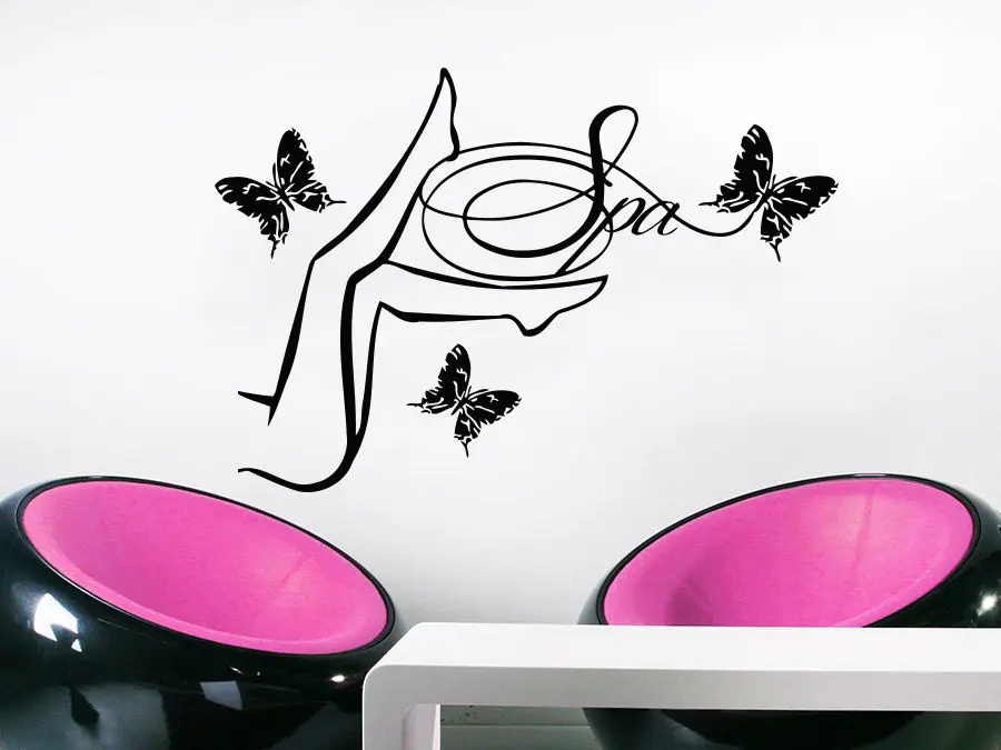 Спа настенные наклейки виниловые бабочки женские ноги расслабляющий салон