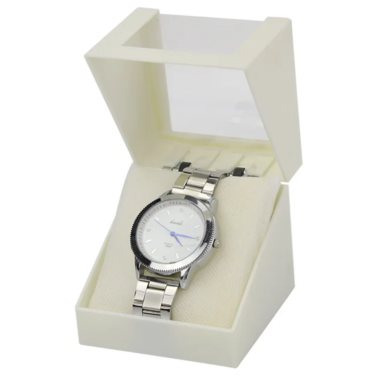 Прозрачная коробка для часов с одним окном пластик Caixa Para Relogio белый красный